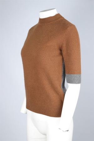 EUDON CHOI BROWN WOOL SWEATER SMALL