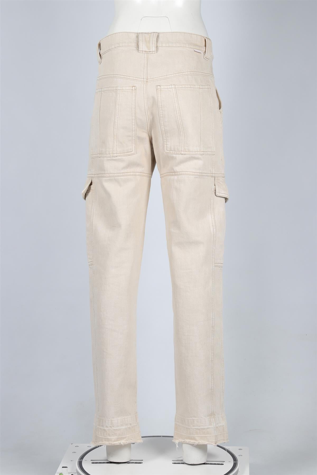 ISABEL MARANT ÉTOILE CREAM COTTON CARGO PANTS FR 38 UK 10