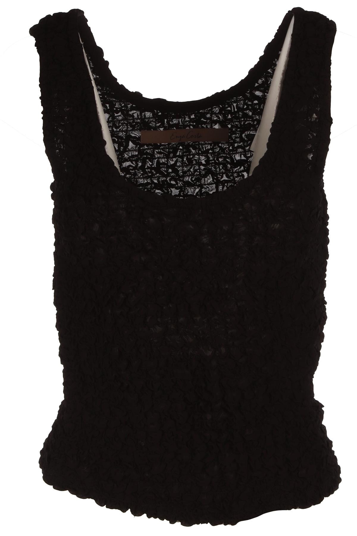 ENZA COSTA BLACK CREPE TOP XSMALL