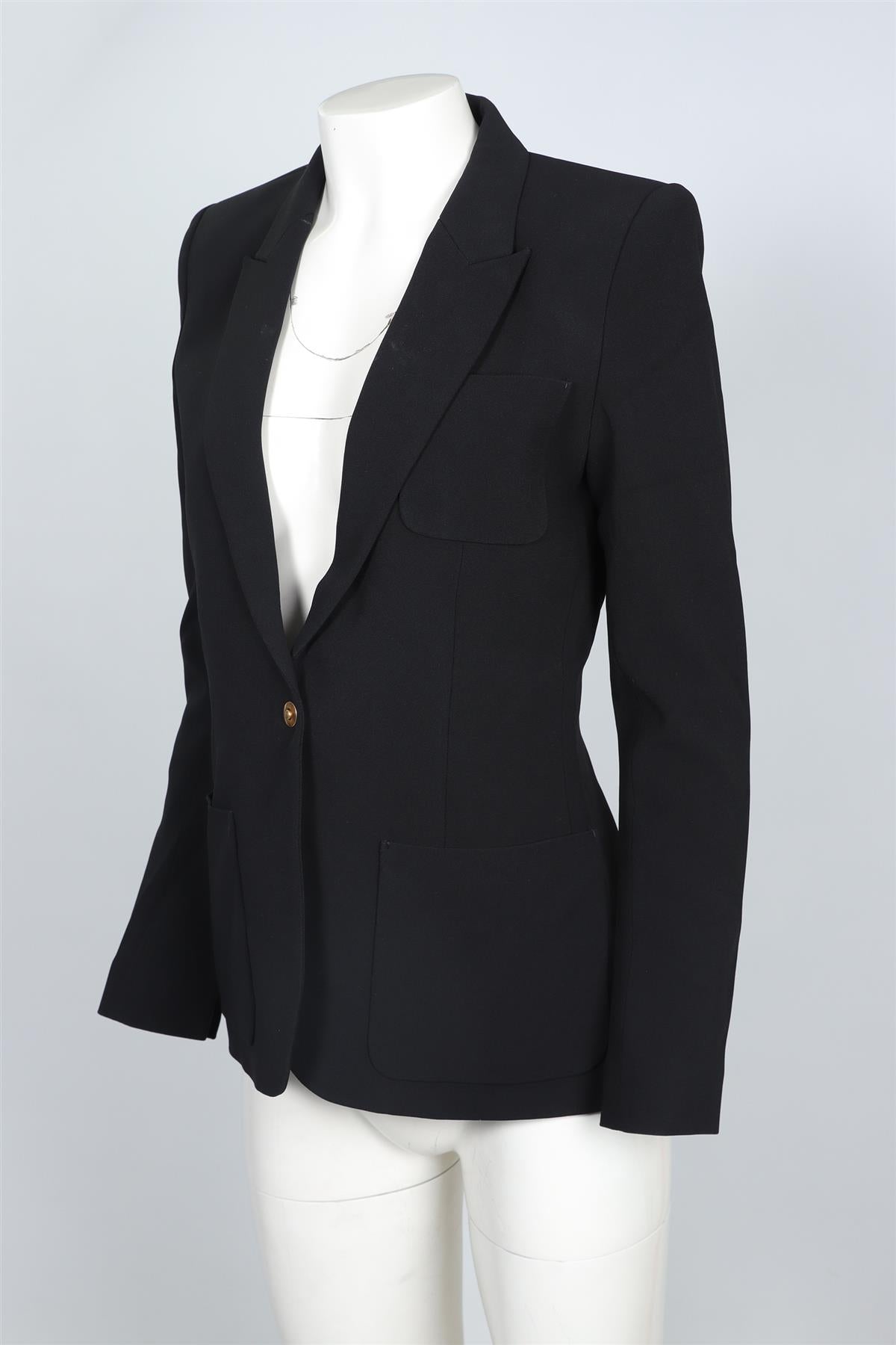 BARBARA BUI BLACK WOVEN BLAZER FR 38 UK 10