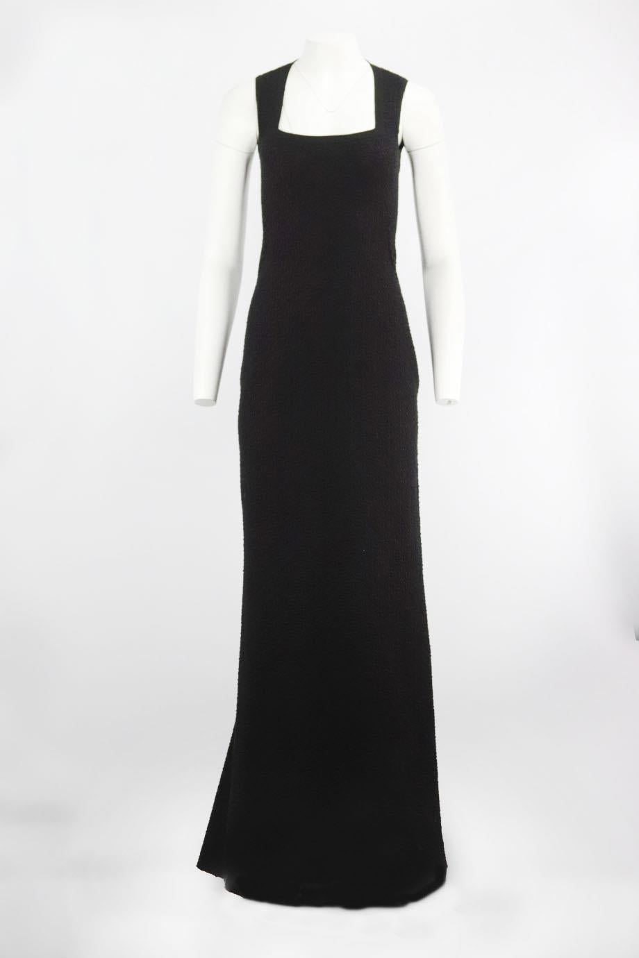 AZZEDINE ALAЇA CUTOUT WOOL BLEND MAXI DRESS FR 42 UK 14