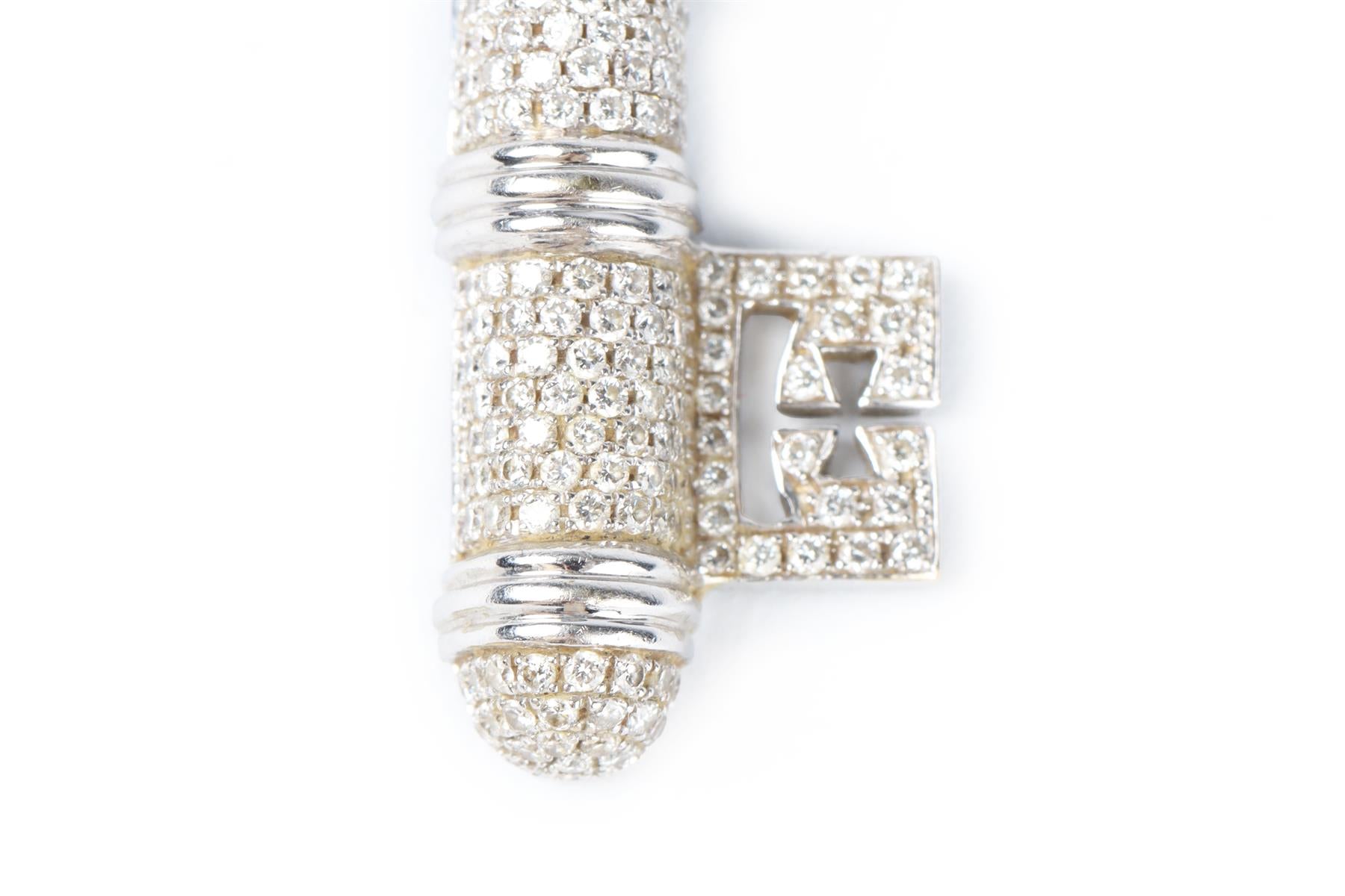 THEO FENNELL KEY 18K WHITE GOLD AND DIAMOND PENDANT