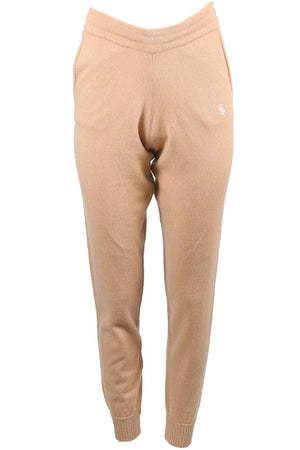 SPORTY AND RICH EMBROIDERED CASHMERE TAPERED PANTS SMALL