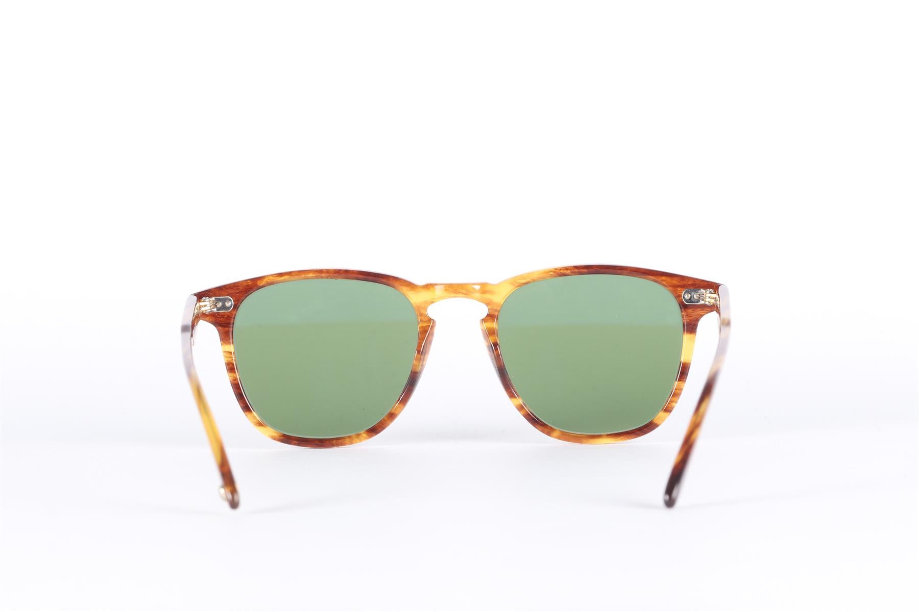 GARRETT LEIGHT BROWN SQUARE FRAME ACETATE SUNGLASSES