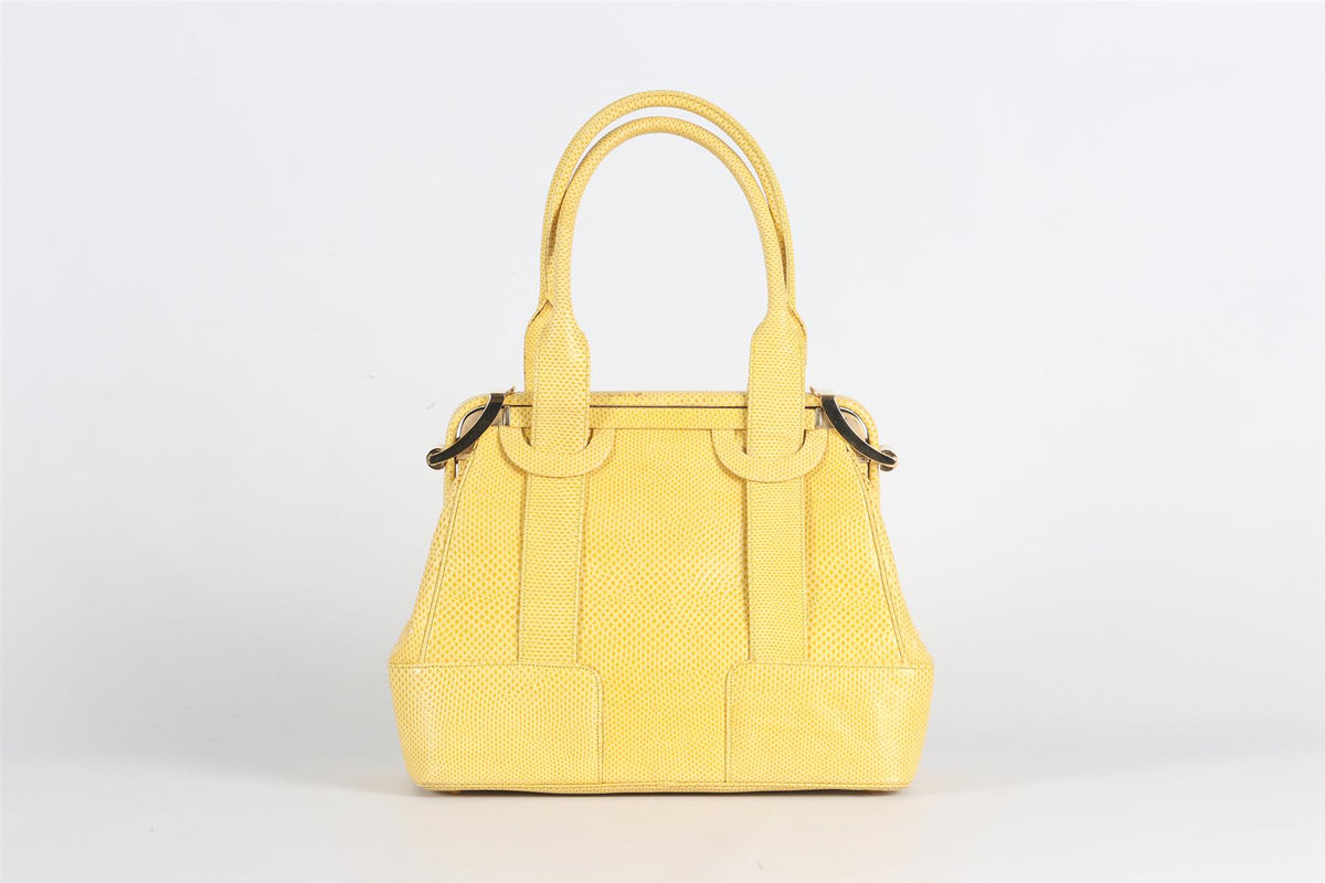 JUDITH LEIBER SNAKE EFFECT LEATHER TOTE BAG