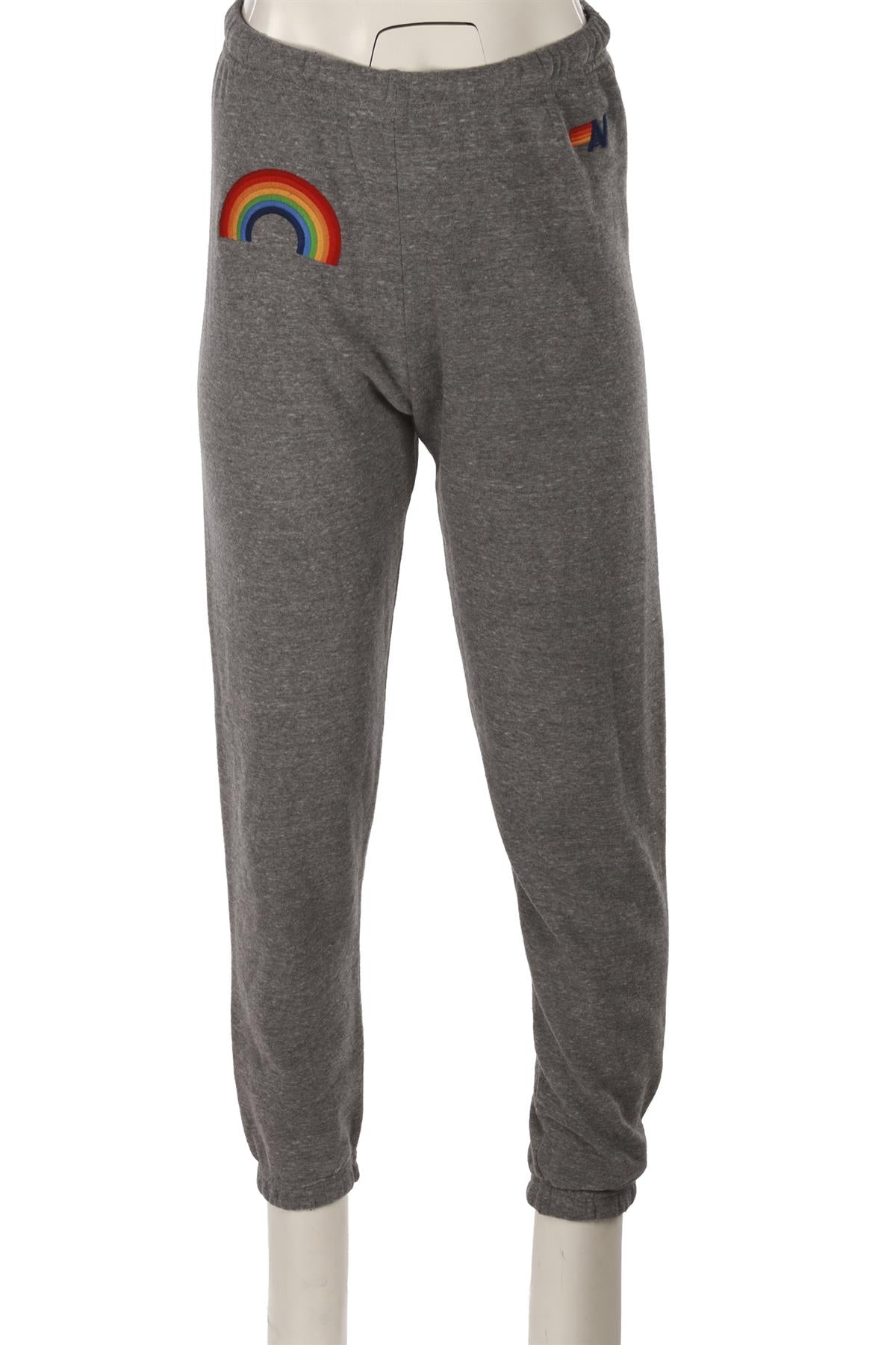 AVIATOR NATION GREY COTTON TRACK PANTS XSMALL