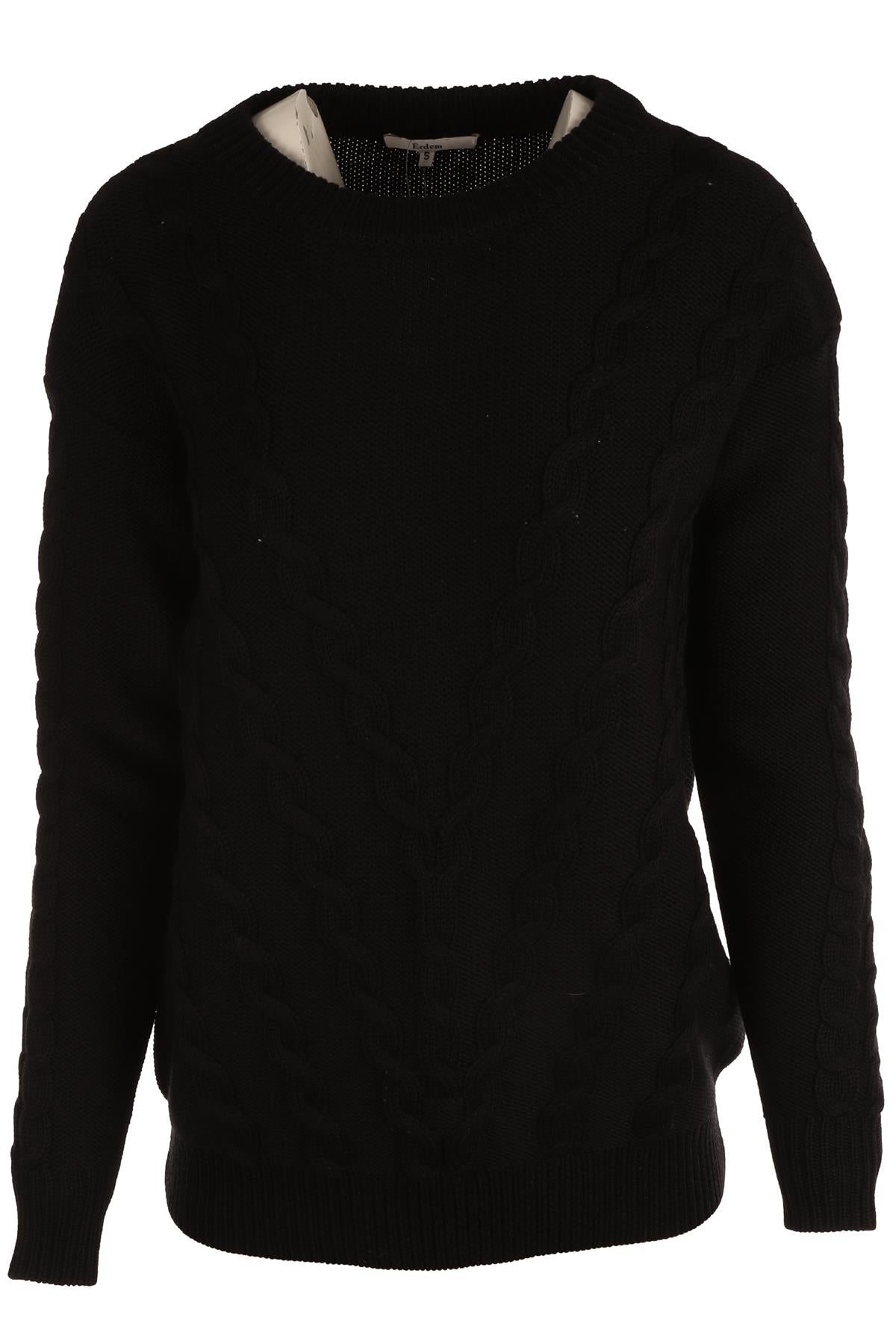 ERDEM BLACK WOOL SWEATER SMALL