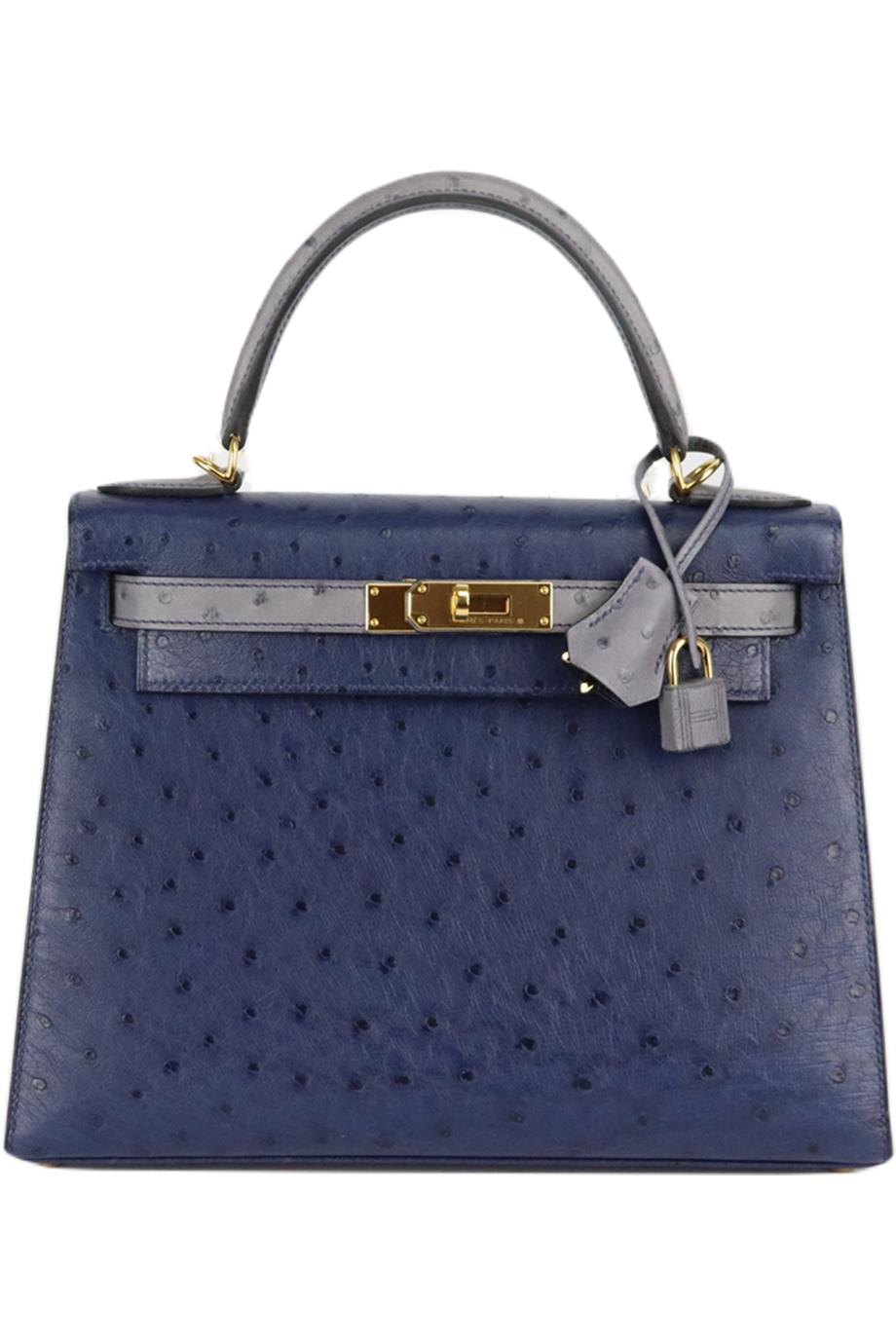 HERMÈS 2017 SPECIAL ORDER KELLY SELLIER 28CM OSTRICH LEATHER BAG