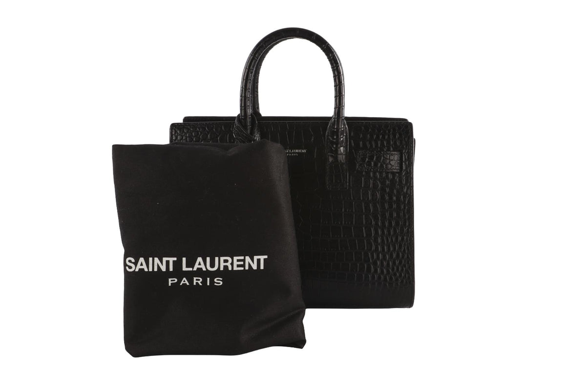 BLACK SAC DE JOUR NANO LEATHER TOTE BAG