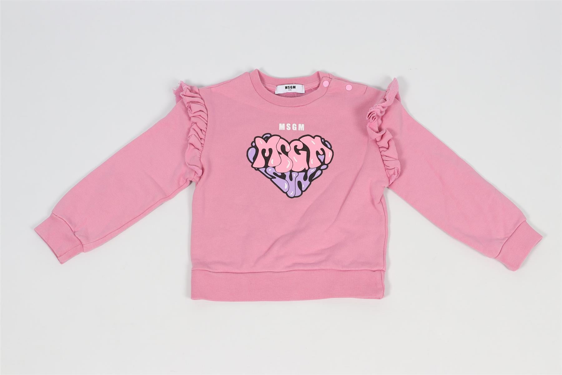 MSGM PINK KIDS GIRLS COTTON SWEATSHIRT 36 MONTHS