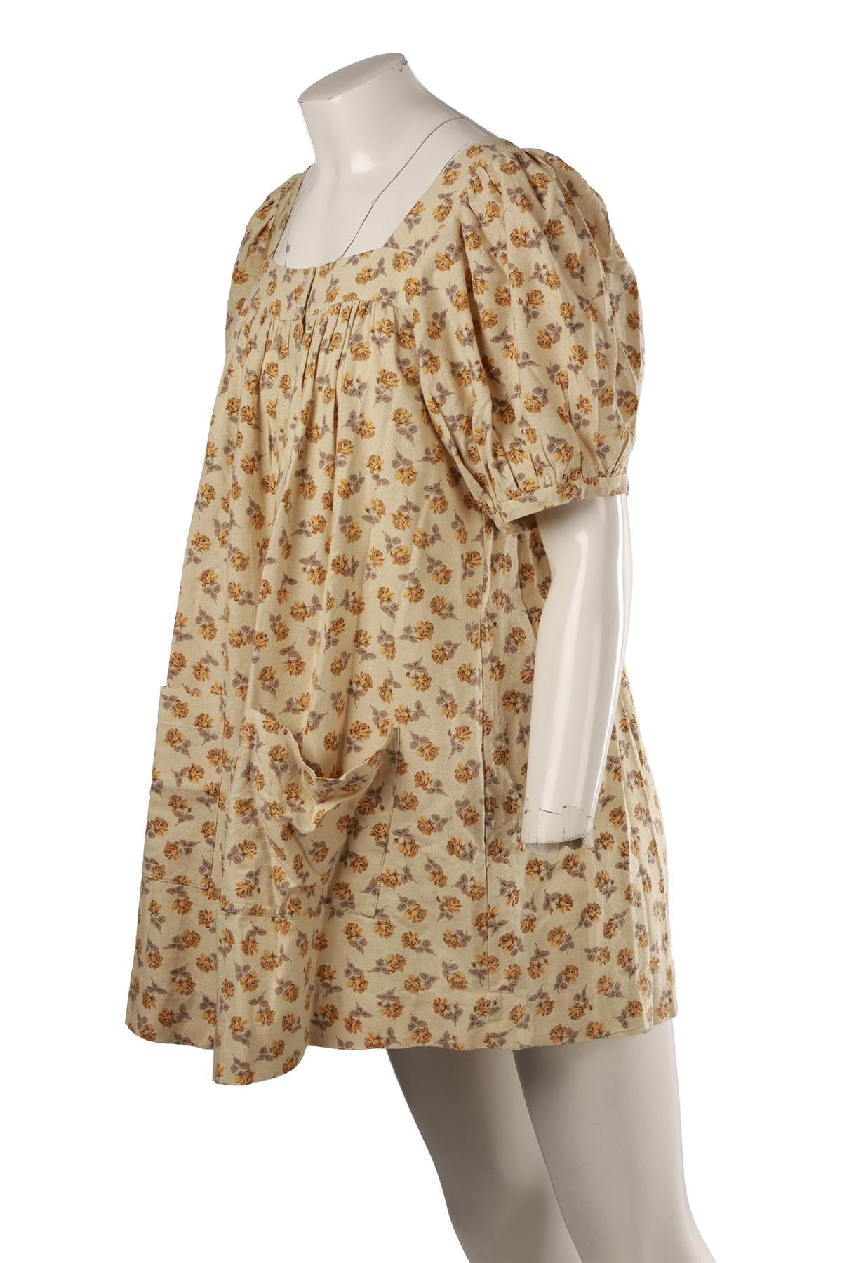 YELLOW SILK MINI DRESS
