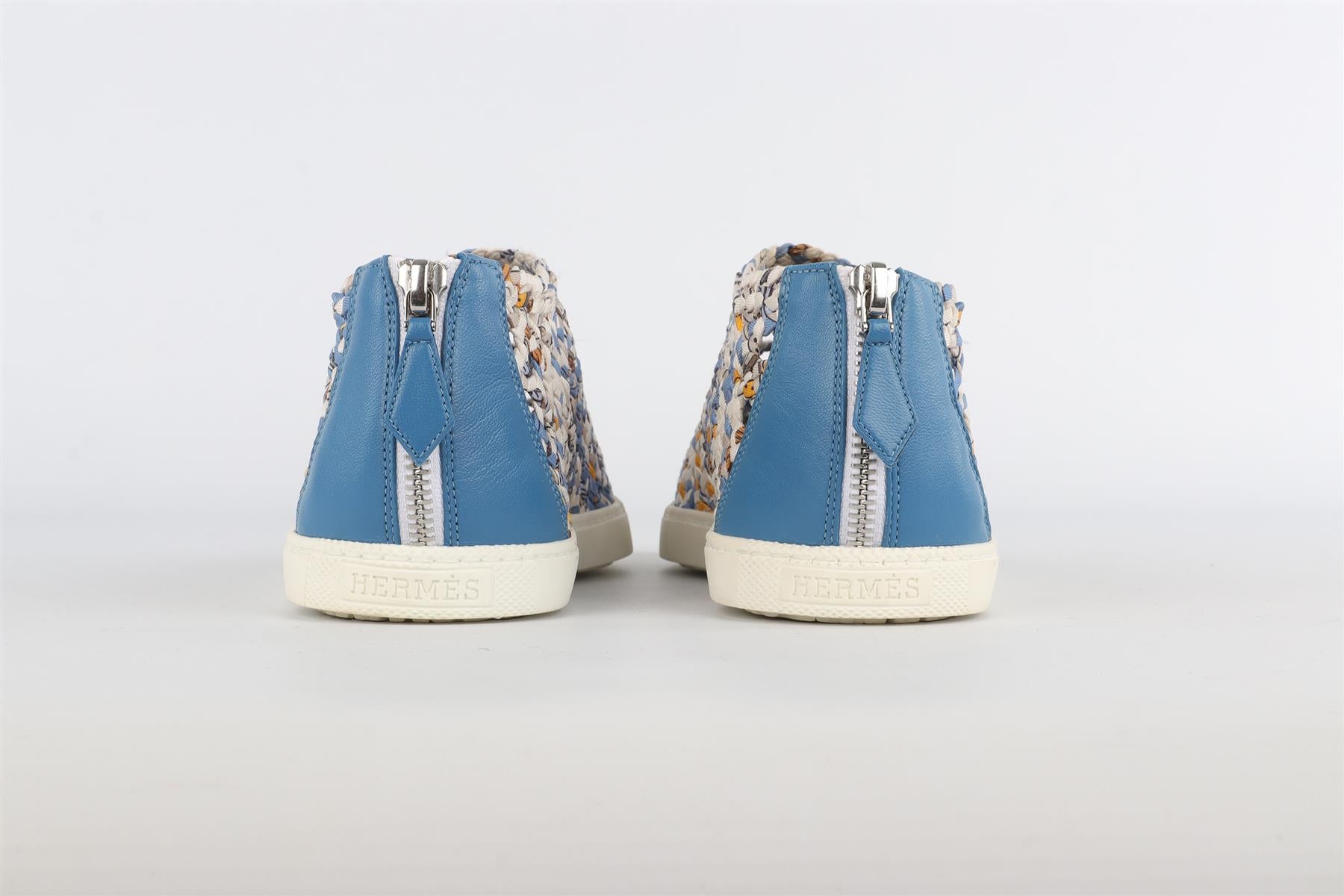 HERMÈS BLUE OXYGENE CLOTH SNEAKERS EU 38 UK 5 US 8