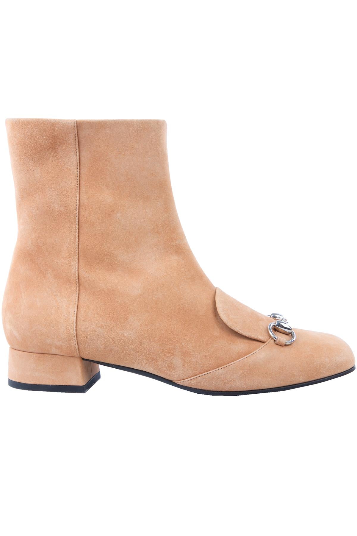 GUCCI TAN LILLIAN SUEDE ANKLE BOOTS EU 39.5 UK 6.5 US 9.5