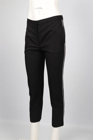 ALEXANDER MCQUEEN BLACK WOOL STRAIGHT LEG PANTS IT 40 UK 8