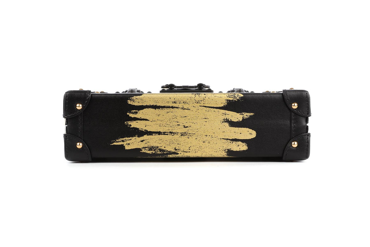 LOUIS VUITTON BLACK 2017 PETITE MALLE GOLDEN LIGHT LEATHER CLUTCH