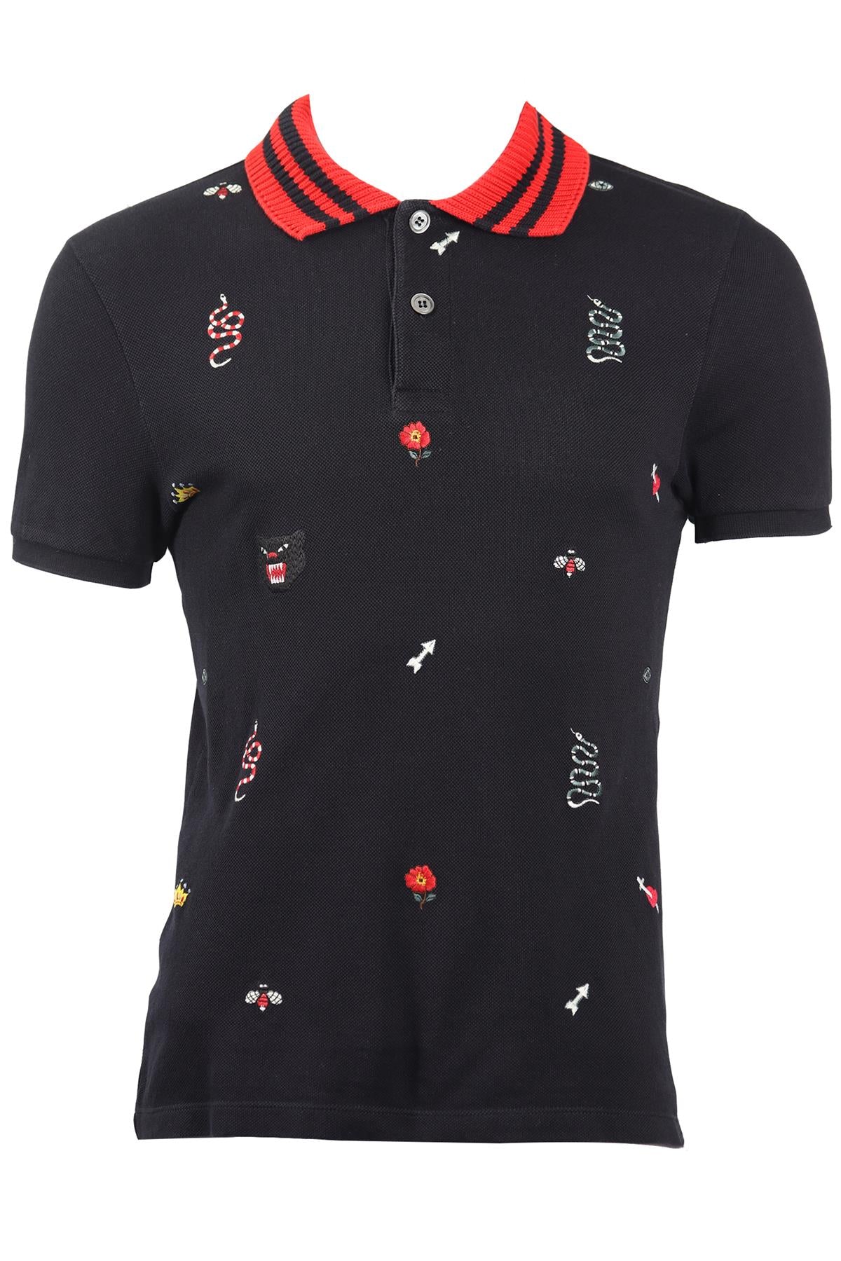 GUCCI MEN'S COTTON POLO SHIRT MEDIUM