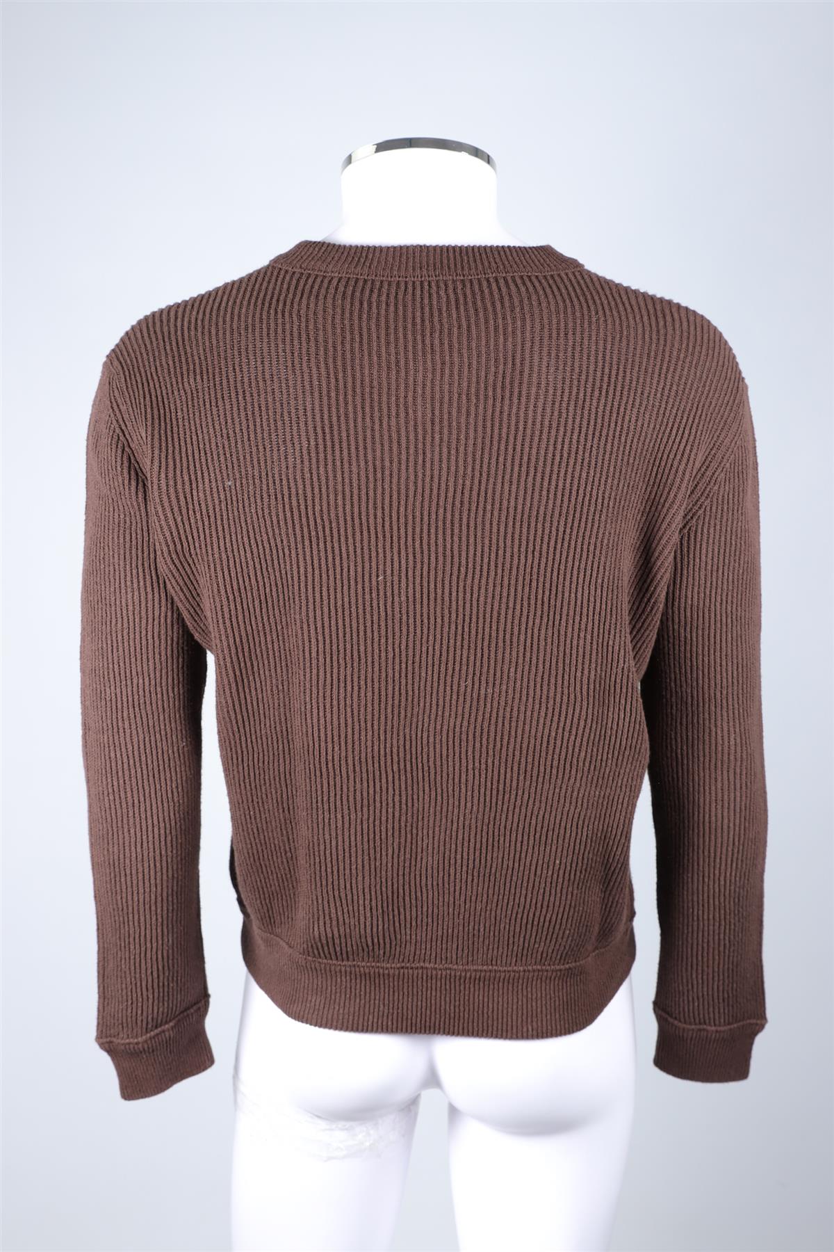 THE ROW BROWN MEN'S COTTON SWEATER MEDIUM