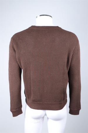 THE ROW BROWN MEN'S COTTON SWEATER MEDIUM