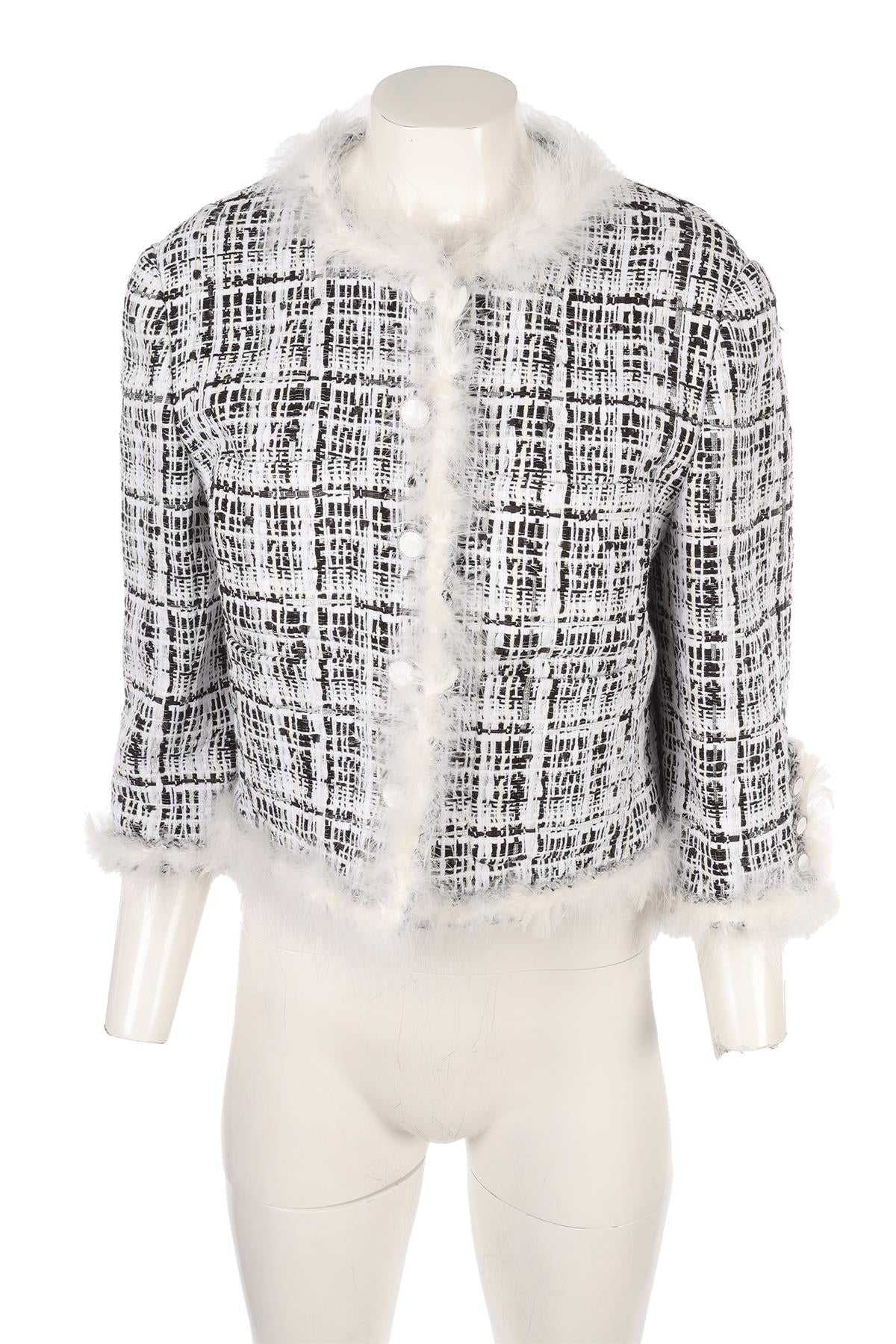 CHANEL WHITE 2025 TWEED JACKET FR 42 UK 14