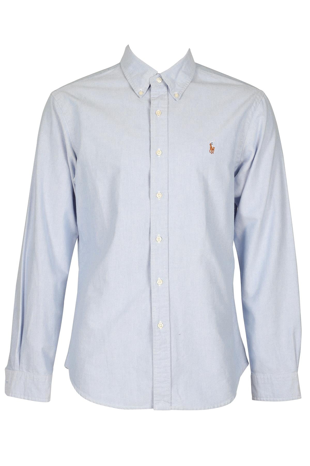 POLO RALPH LAUREN BLUE MEN'S COTTON SHIRT LARGE