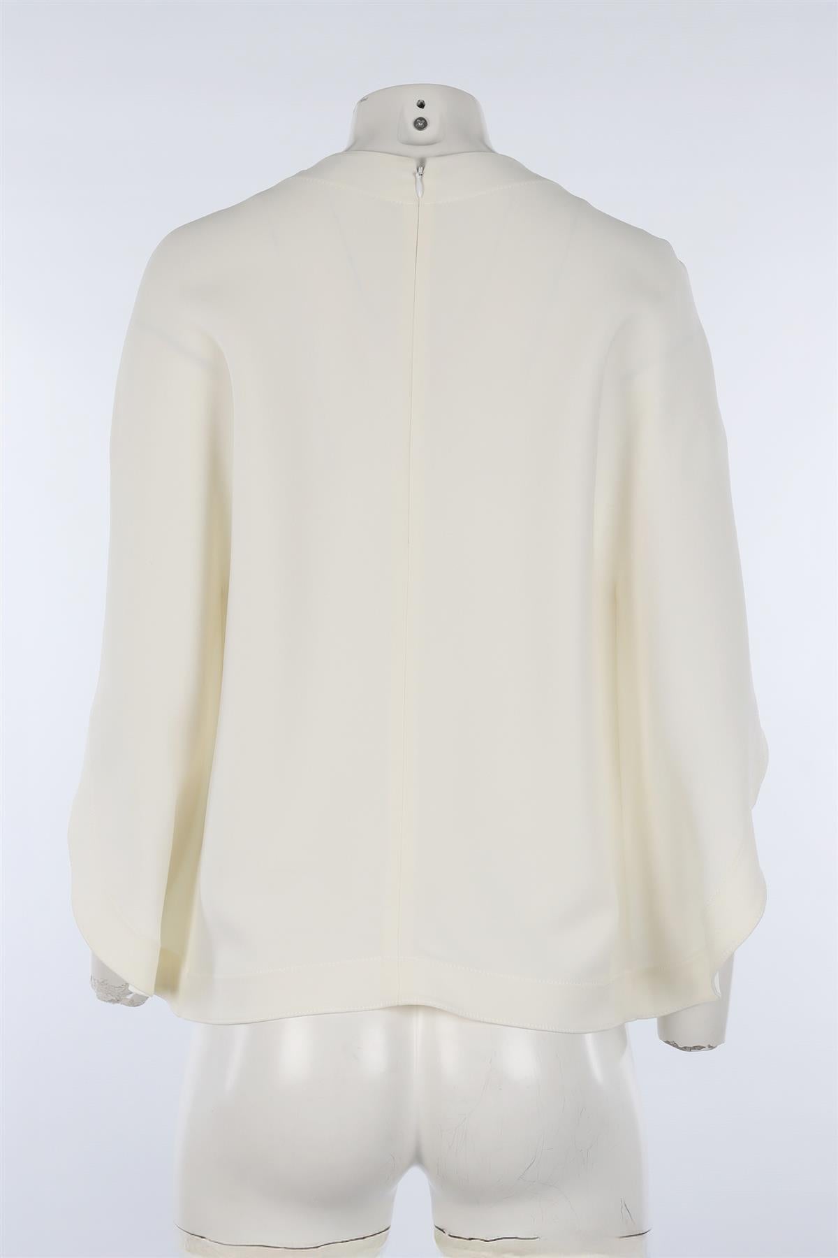 BALENCIAGA WHITE CREPE TOP FR 40 UK 12
