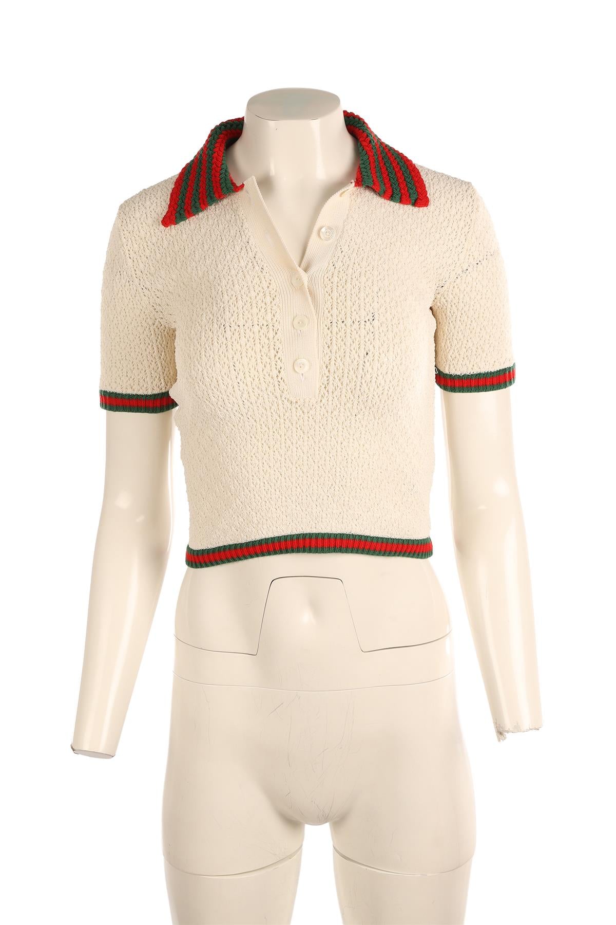 GUCCI CREAM KNIT TOP XSMALL