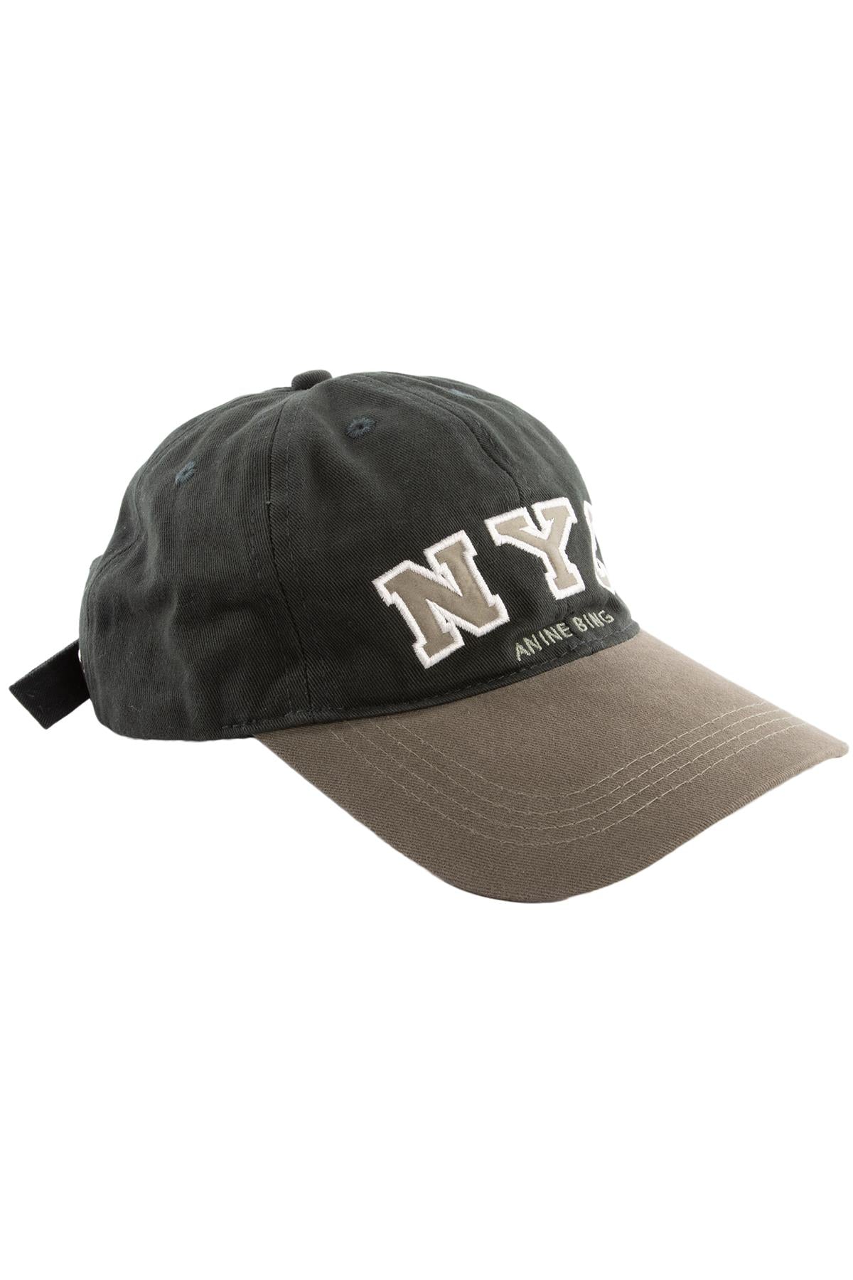 ANINE BING GREEN COTTON BASEBALL CAP ONE SIZE