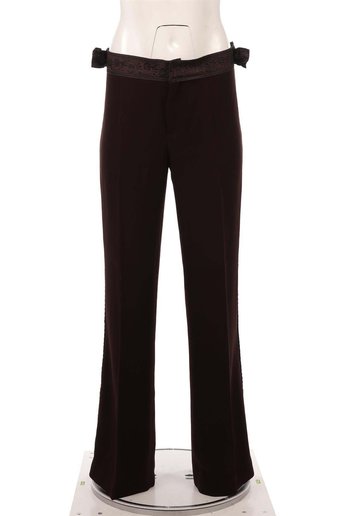 JEAN PAUL GAULTIER BROWN VINTAGE CREPE WIDE LEG PANTS IT 44 UK 12
