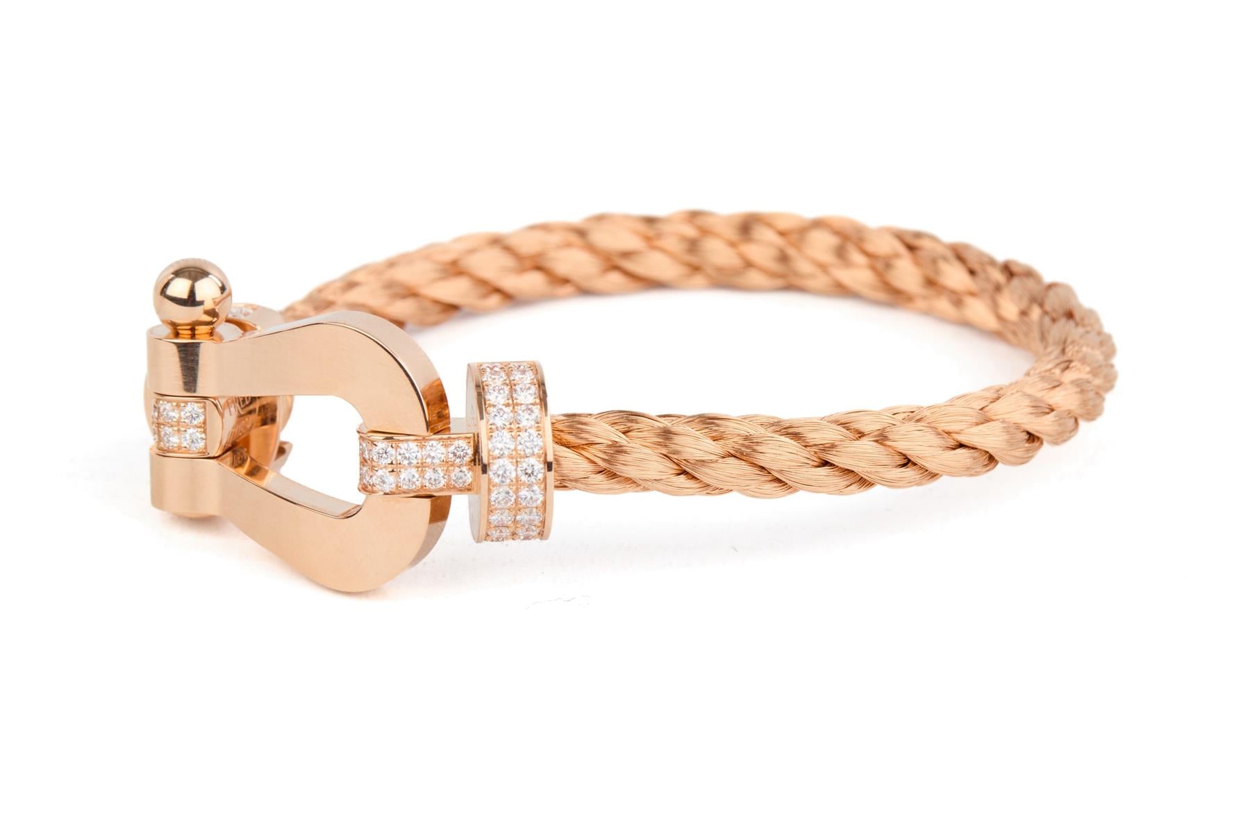 FRED FORCE 10 EXTRA LARGE 18K ROSE GOLD BRACELET 19.7 CM