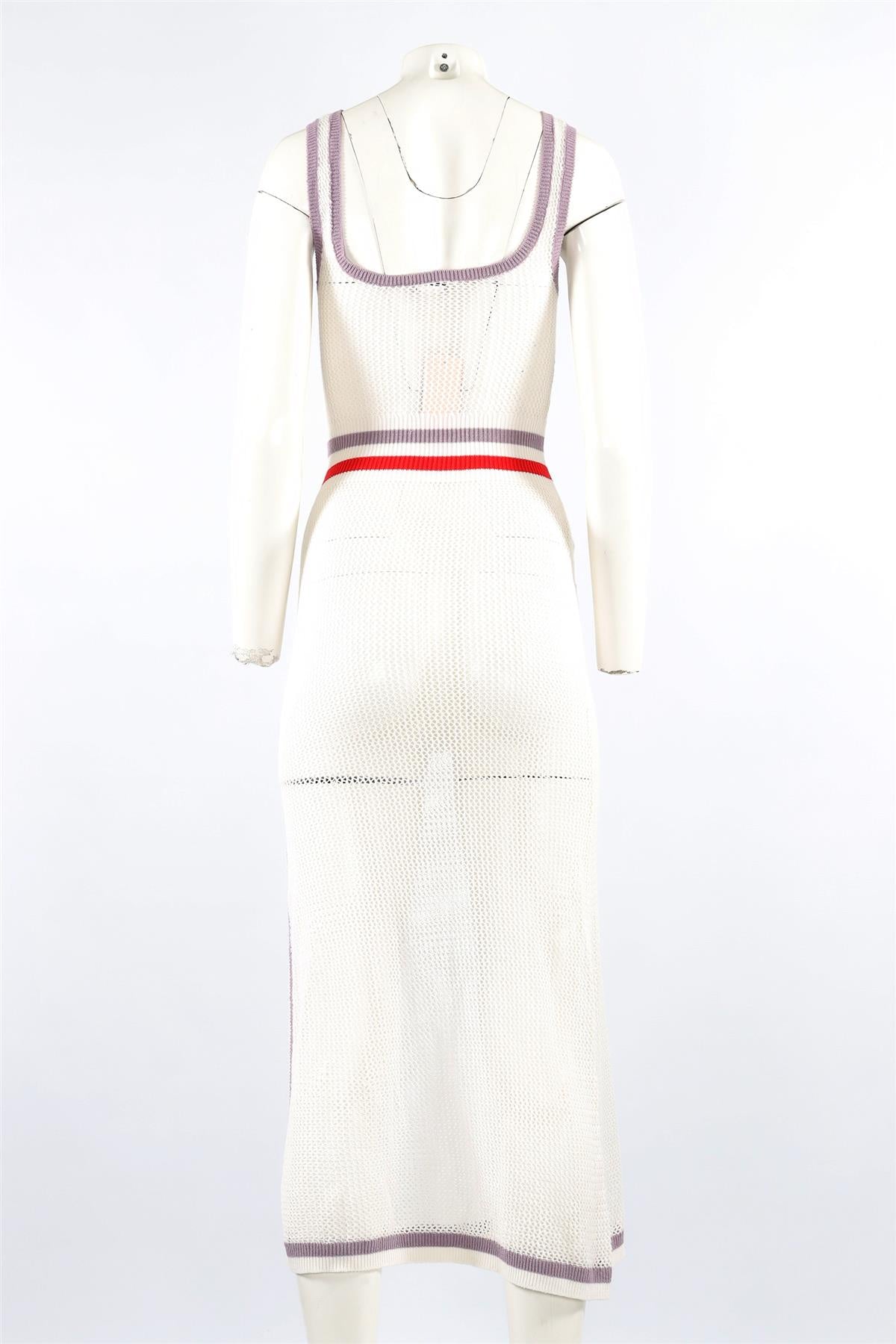 MORGAN LANE WHITE KNIT MIDI DRESS SMALL