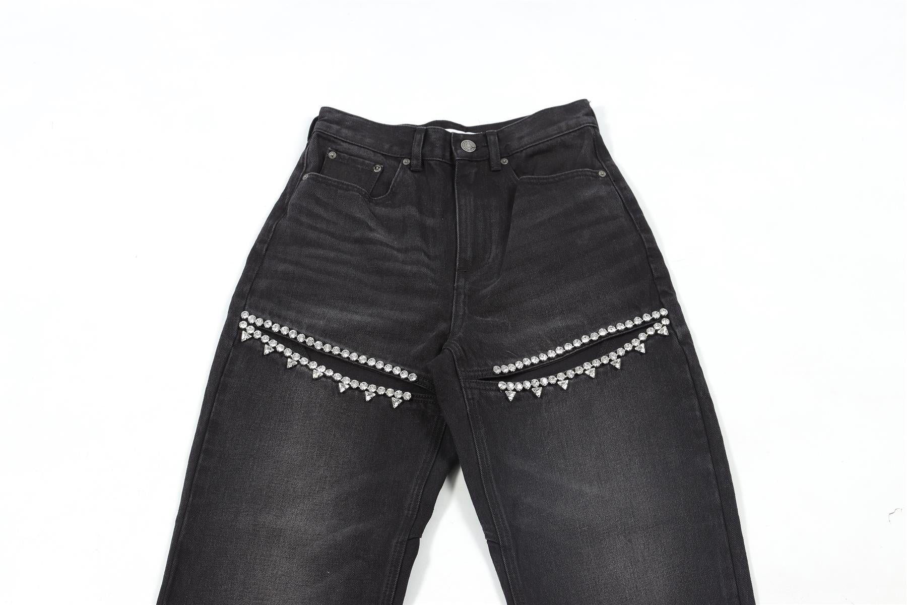 AREA BLACK STRAIGHT LEG JEANS W24 UK 6