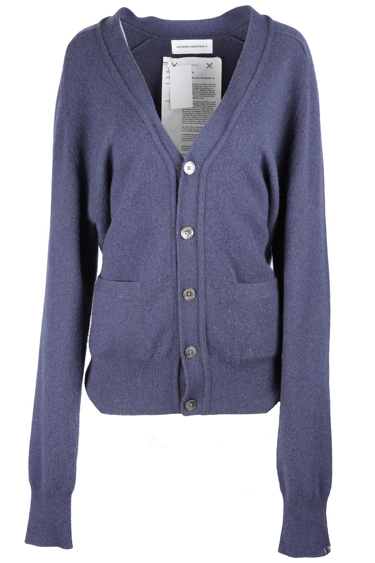 EXTREME CASHMERE NAVY CASHMERE CARDIGAN ONE SIZE