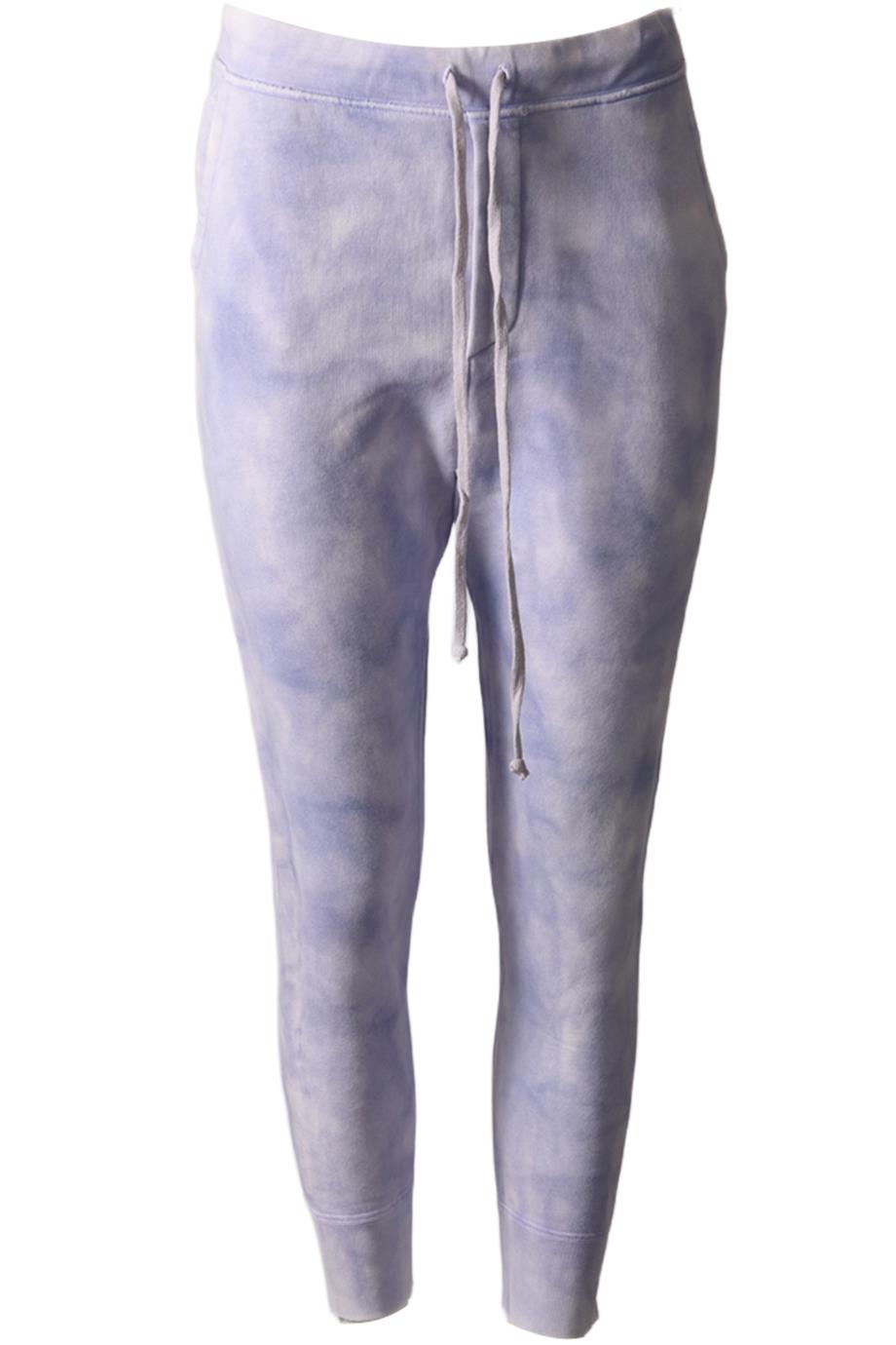 NILI LOTAN TIE DYED COTTON JERSEY TRACK PANTS SMALL