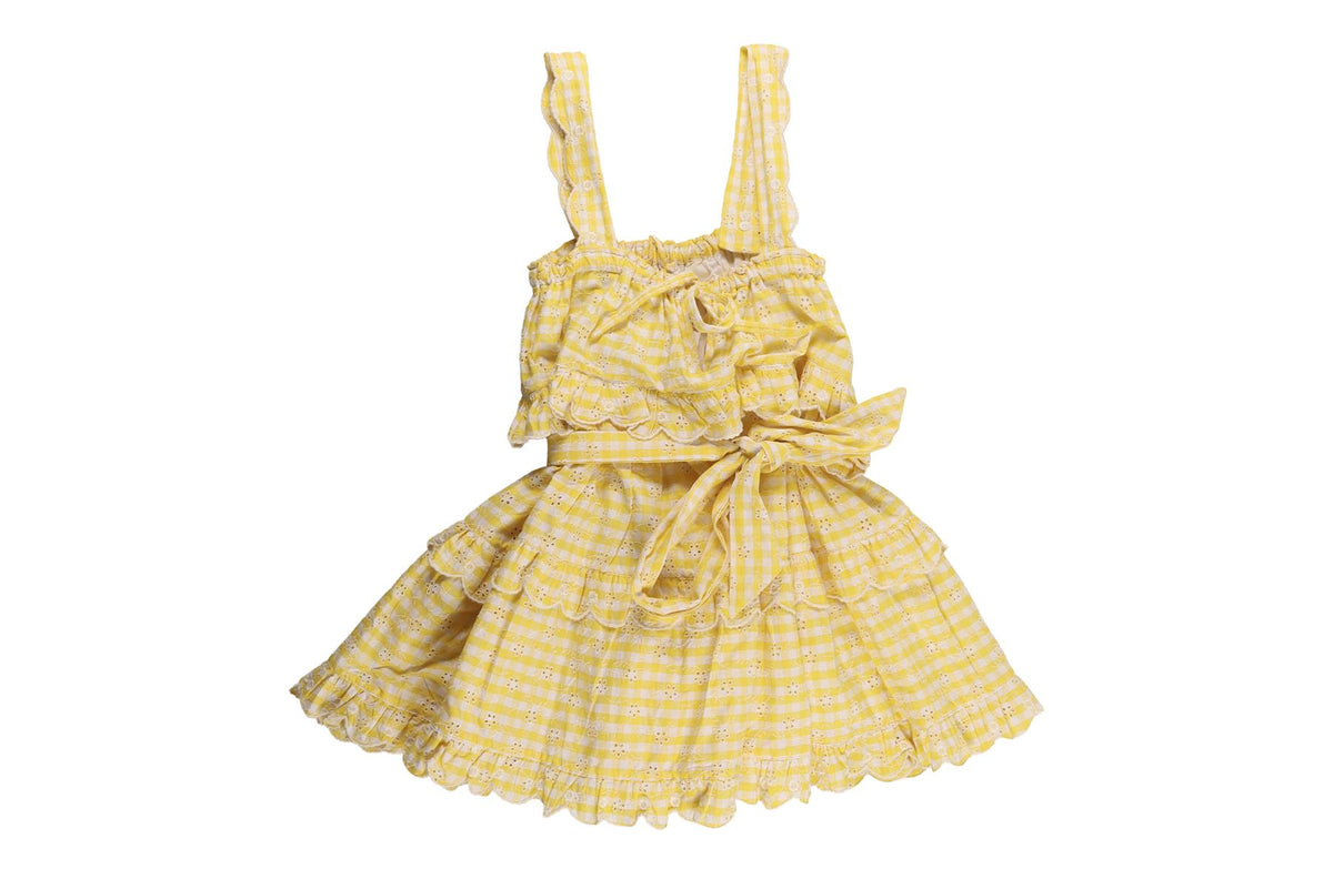 INNIKA CHOO YELLOW COTTON MINI DRESS UK 12/14