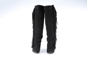 ISABEL MARANT BLACK SUEDE KNEE HIGH BOOTS EU 38 UK 5 US 8