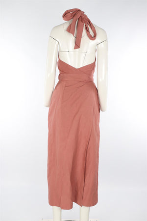 RAEY PINK SILK MAXI DRESS UK 10