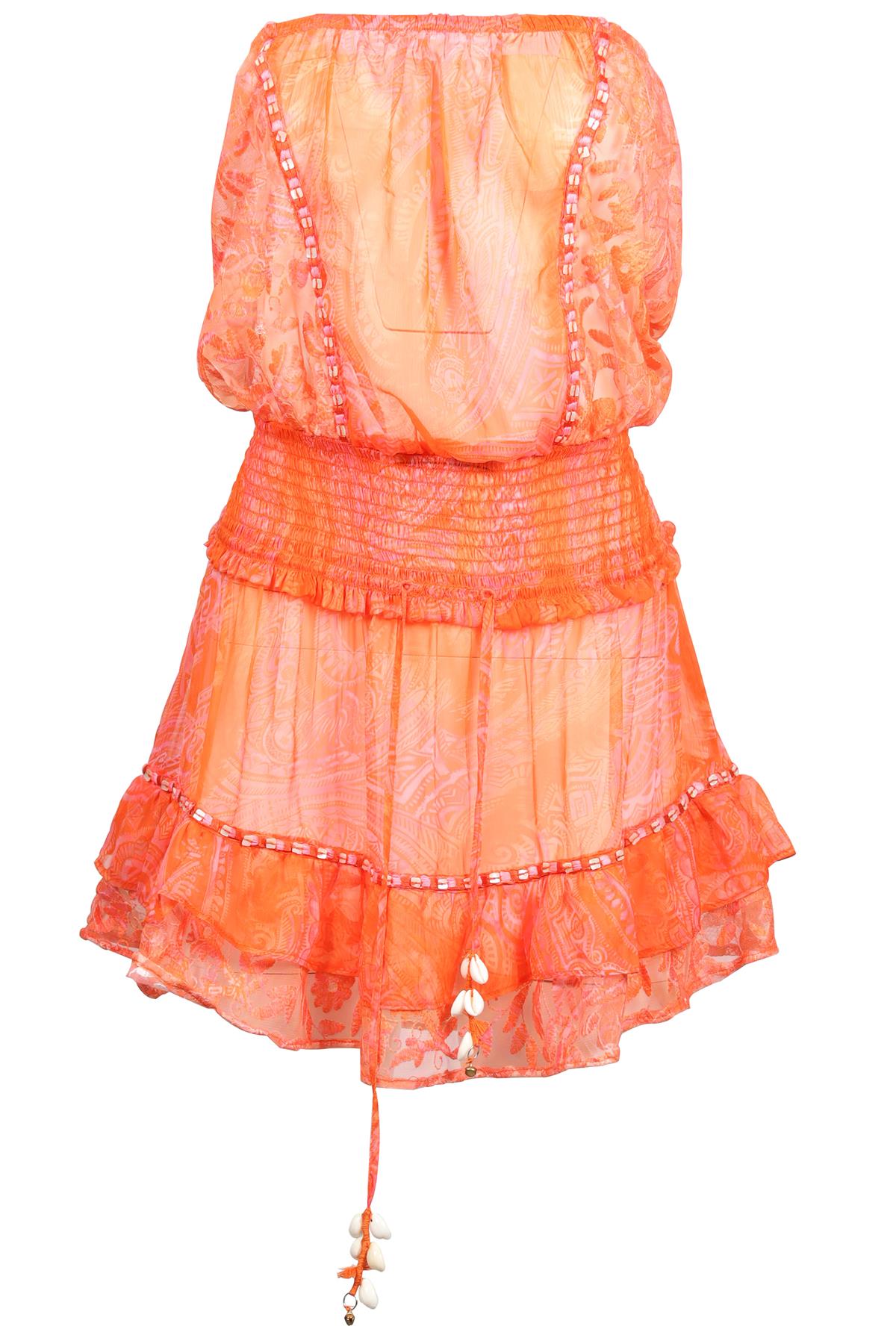 RAMY BROOK ORANGE CHIFFON MINI DRESS LARGE