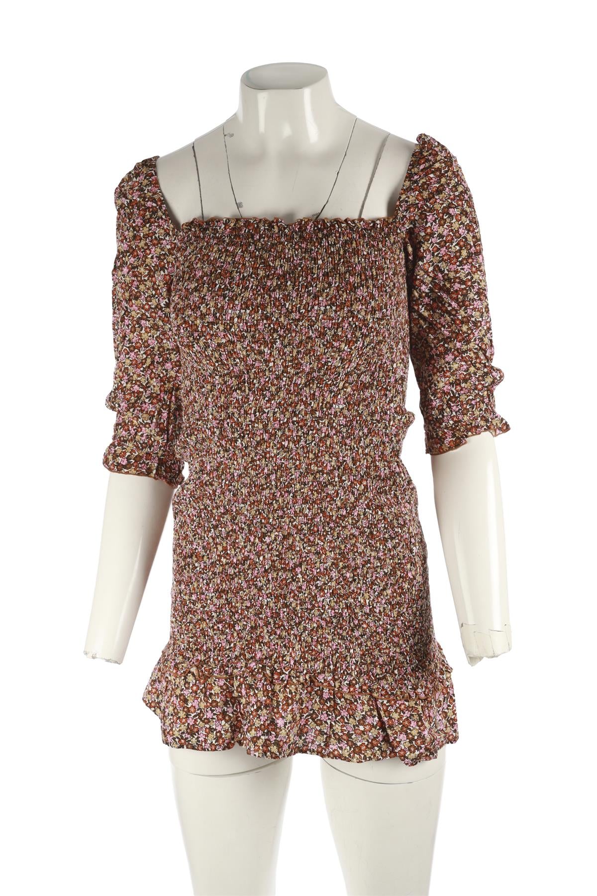 FAITHFULL THE BRAND MULTI CREPE MINI DRESS AU 6 UK 6