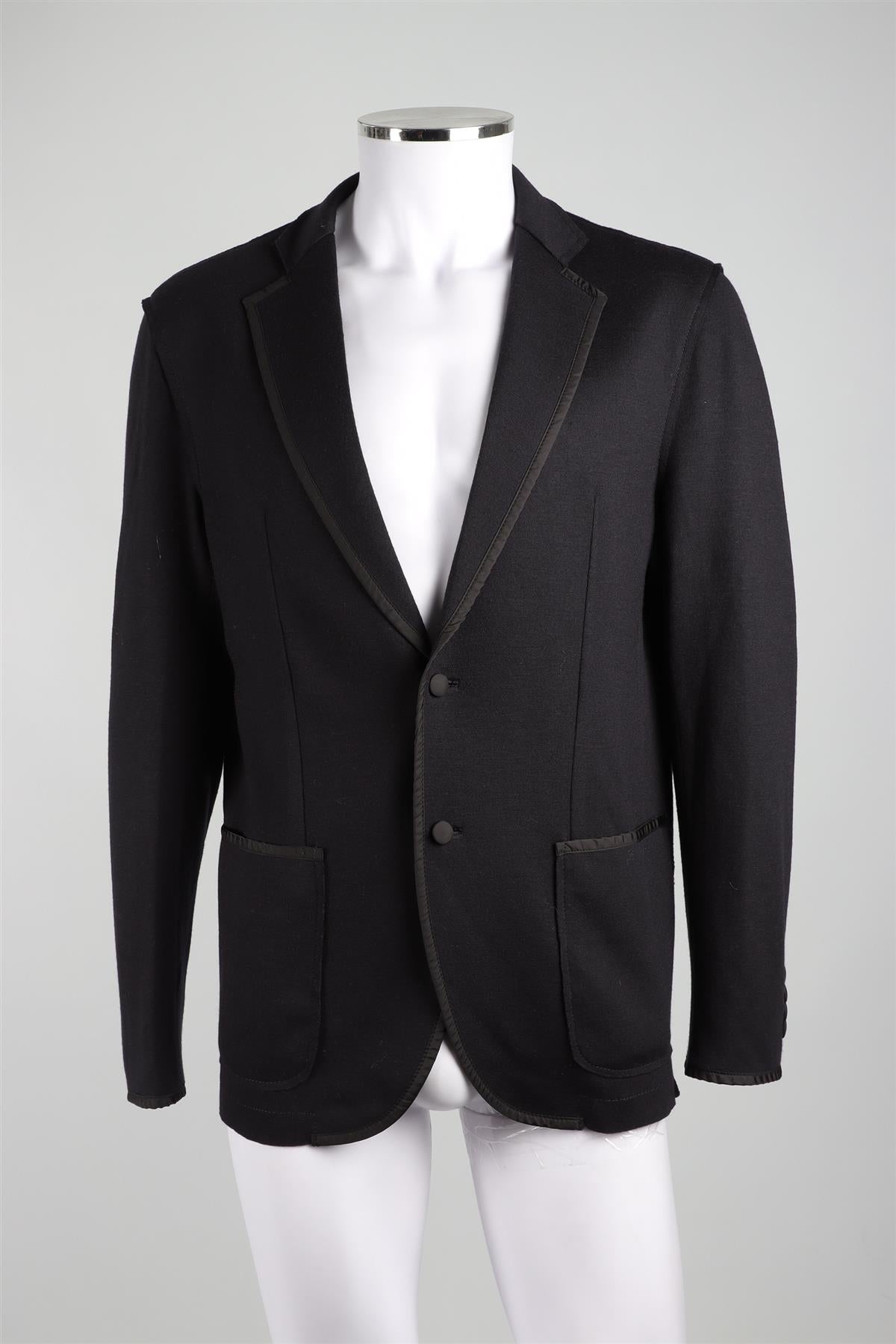 LANVIN NAVY MEN'S WOOL BLAZER LARGE