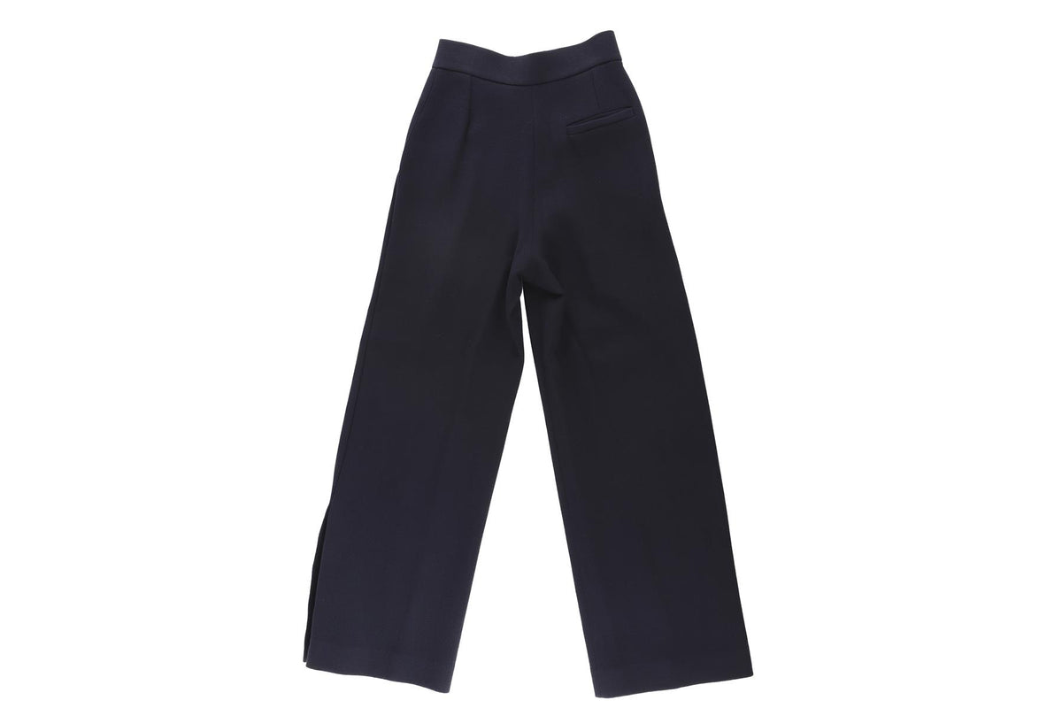 ALESSANDRA RICH NAVY WOOL STRAIGHT LEG PANTS IT 38 UK 6