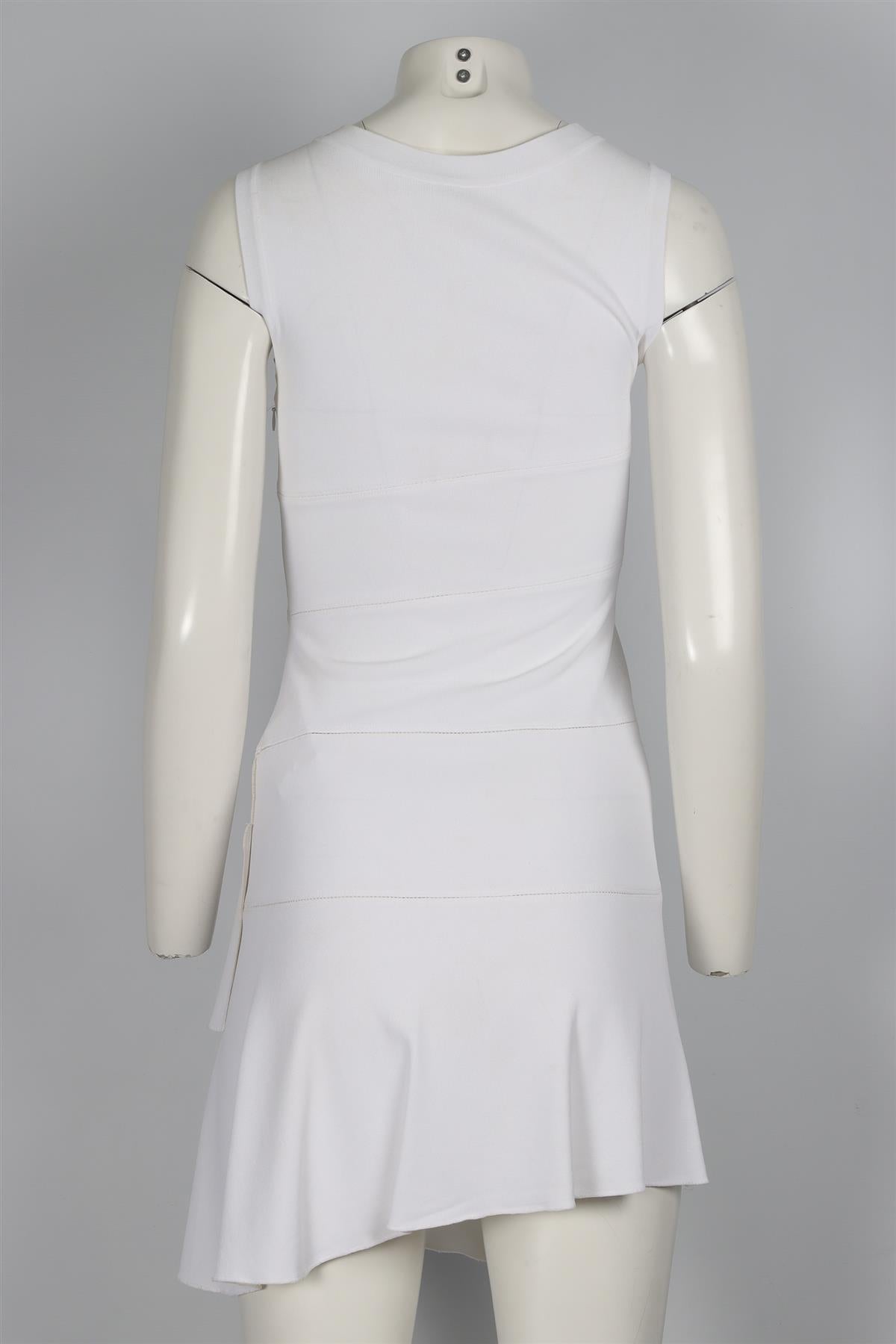 ALAÏA WHITE KNIT MINI DRESS FR 38 UK 10