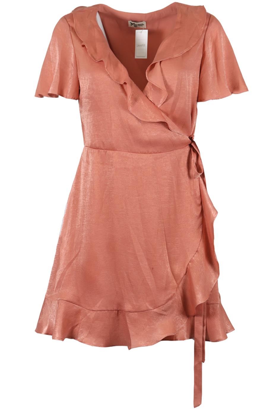 SHOW ME YOUR MUMU SATIN MINI WRAP DRESS LARGE