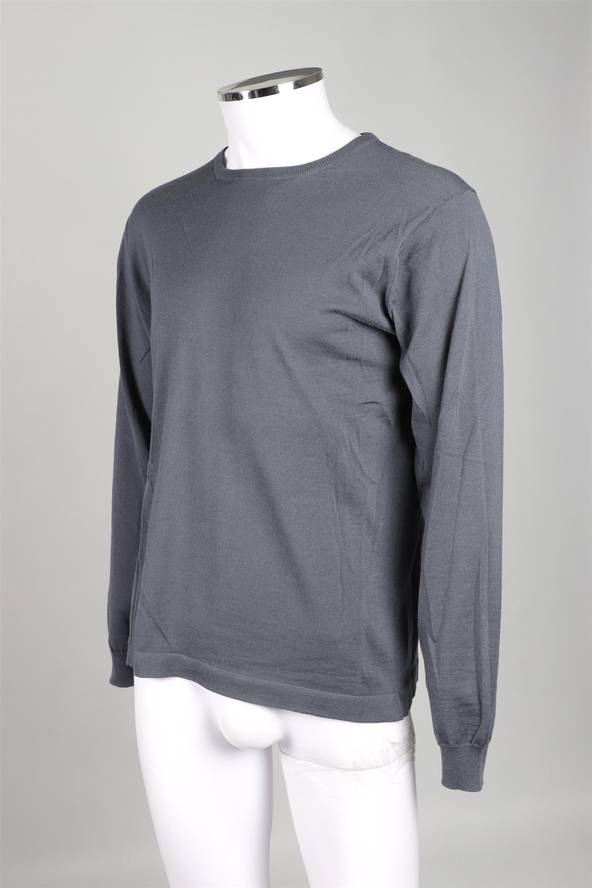 THOM SWEENEY GREY MENS WOOL JUMPER XLARGE