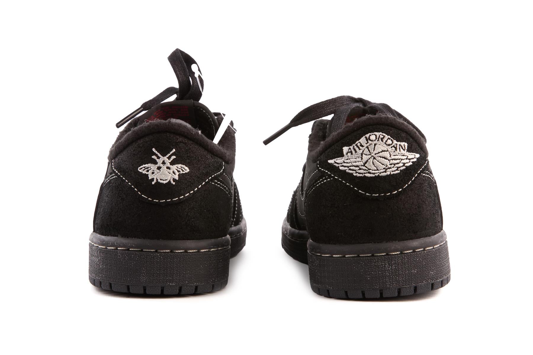 NIKE + TRAVIS SCOTT BLACK AIR JORDAN 1 BLACK PHANTOM SNEAKERS UK 6 EU 39 US 6.5