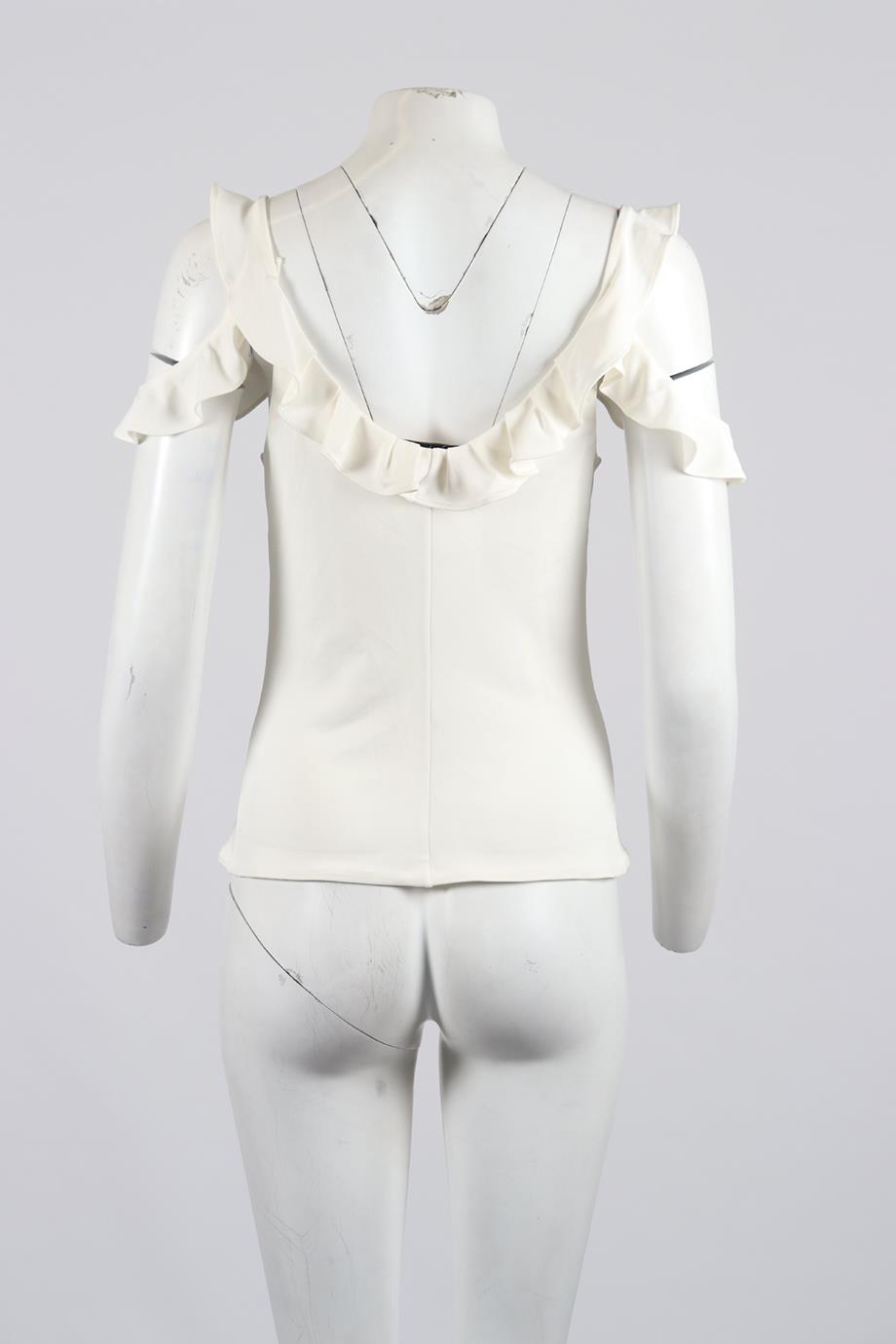 CUSHNIE ET OCHS RUFFLED CREPE TOP US 2 UK 6