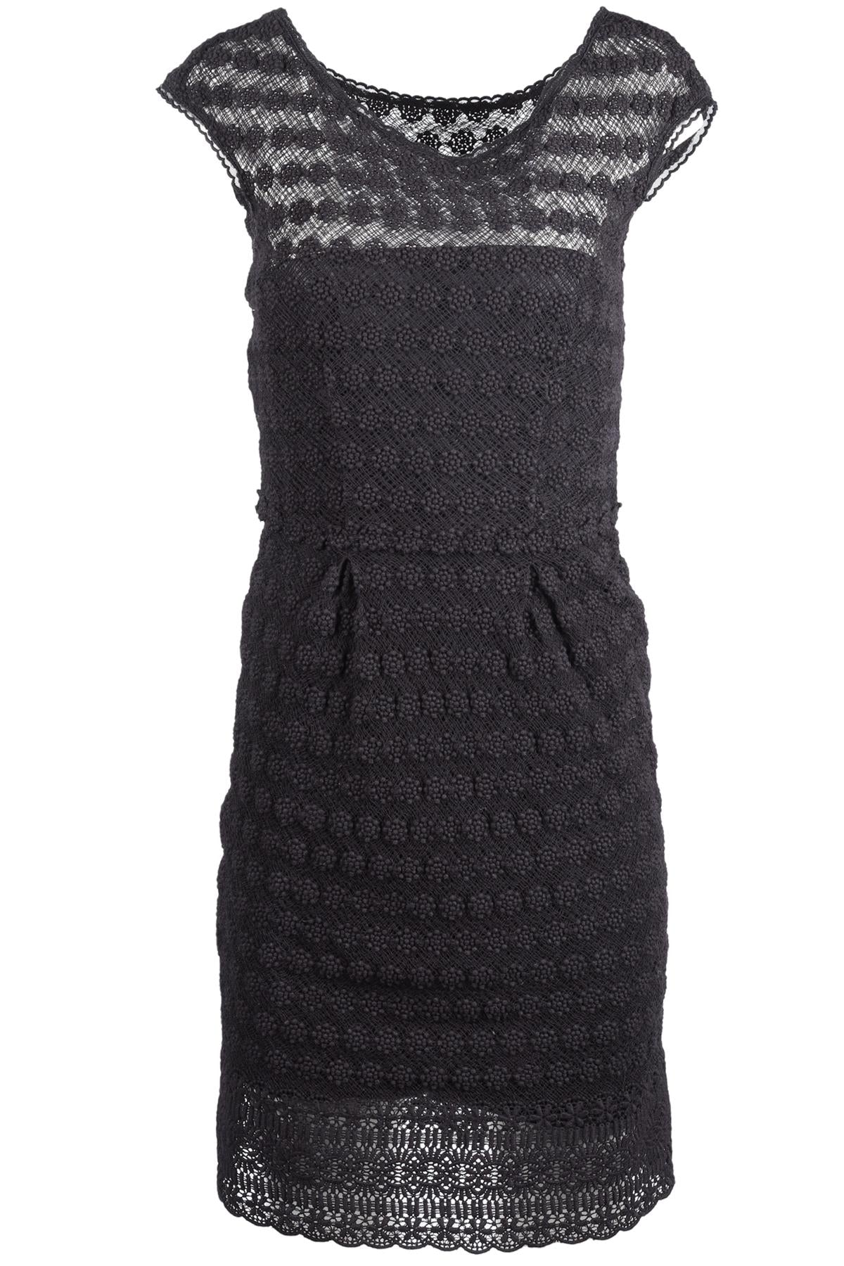 PHILOSOPHY DI ALBERTA FERRETTI BLACK CROCHET DRESS IT 42 UK 10
