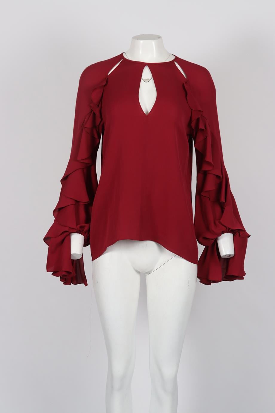 GIAMBATTISTA VALLI CUTOUT SILK TOP MEDIUM