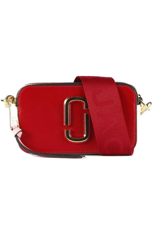 MARC JACOBS RED THE MARC JACOBS SNAPSHOT LEATHER SHOULDER BAG