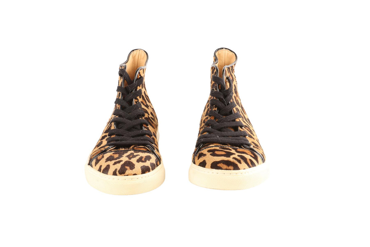 CHARLOTTE OLYMPIA BROWN CALF HAIR SNEAKERS EU 38 UK 5 US 8