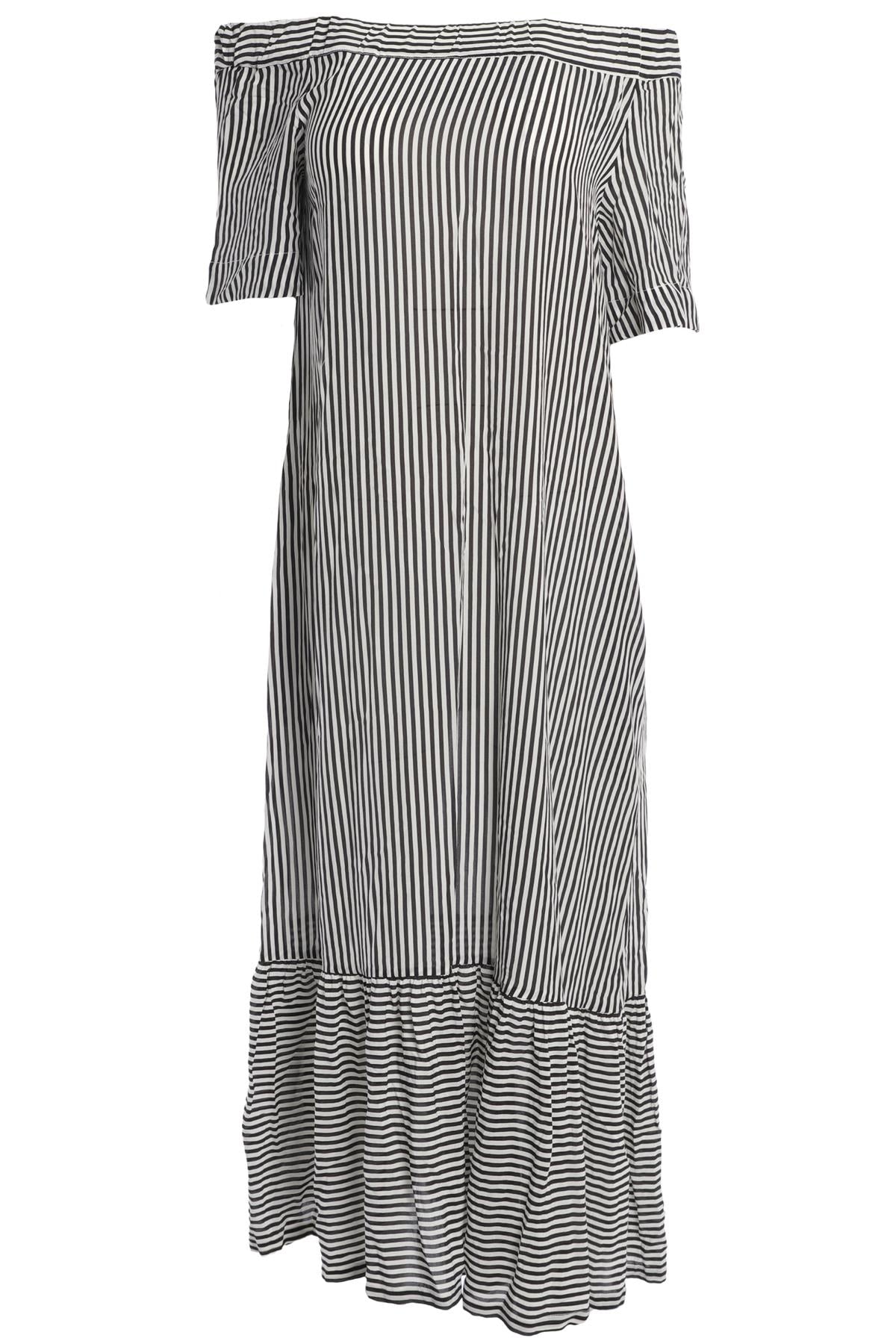 ASCENO BLACK MAXI SILK DRESS SMALL
